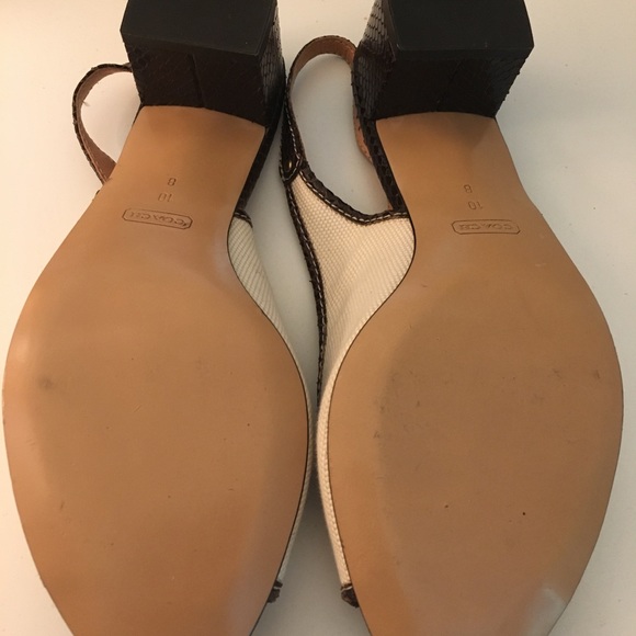 Coach Jacque Ivory & Brown Turn Lock Sling Back - Picture 3 of 7